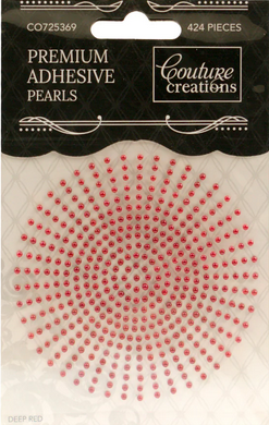 Creative Couture Premium Adhesive Pearls - Deep Red