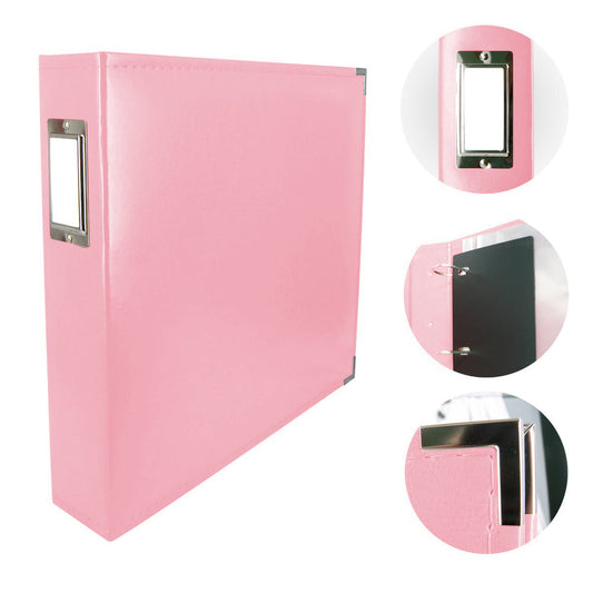 12x12 Leather D ring Album - Baby Pink - Couture Creations