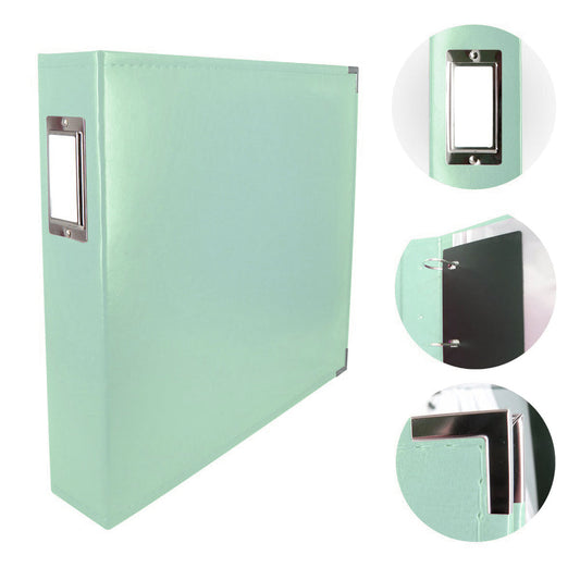 12x12 Leather D Ring Album - Mint blue - Couture Creations