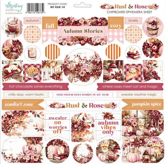 Rust & Rose - 12x12 Chipboard Ephemera Sheet