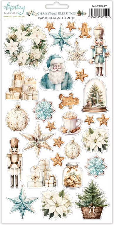 Christmas Blessings Paper Stickers - Elements