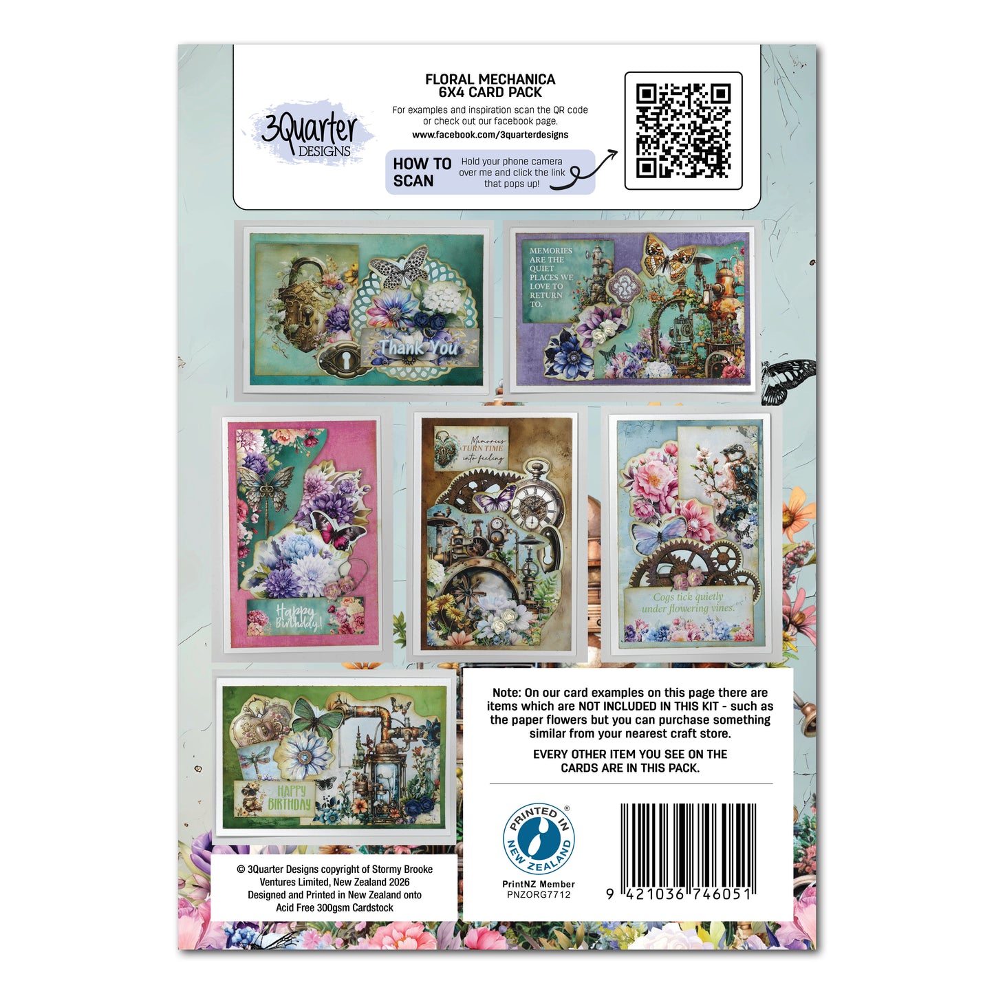 Floral Mechanica 6x4 Card Making Pack