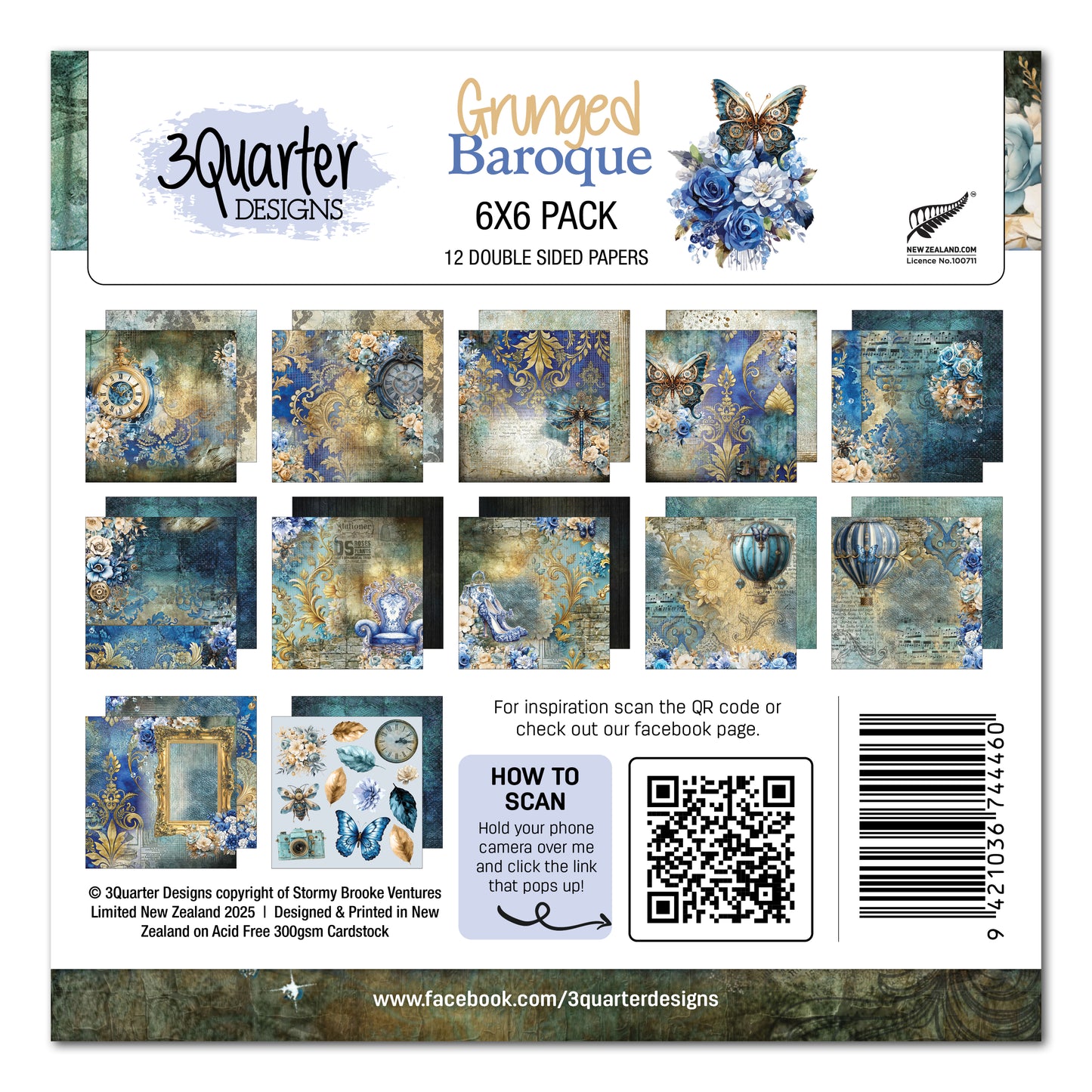 Grunged Baroque 6x6 Paper Pack