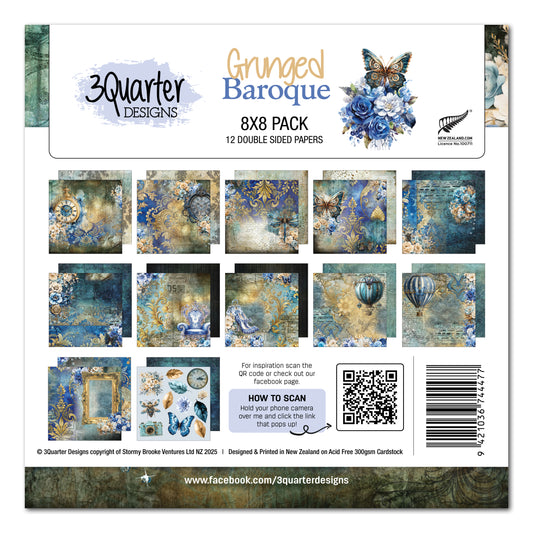 Grunged Baroque 8x8 Paper Pack