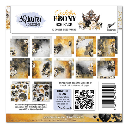 Golden Ebony 6x6 Paper Pack