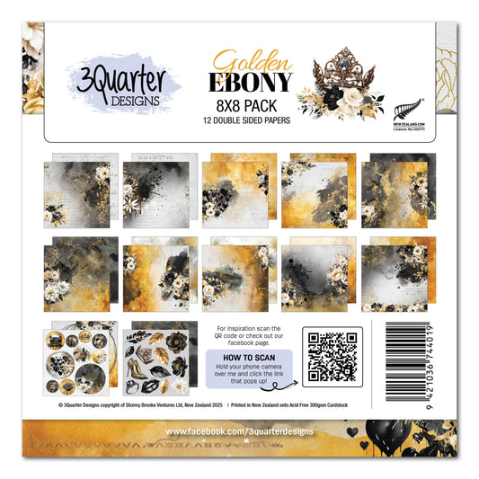 Golden Ebony 8x8 Paper Pack