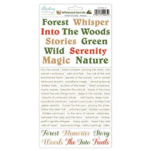 Wildwood Secrets Paper Stickers - Words