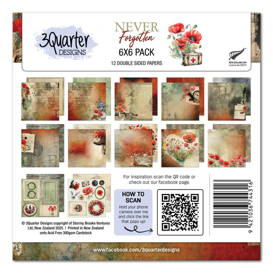 Never Forgotten 6x6 Paper Pack