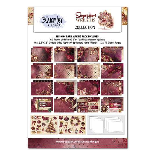 Sugarplum Wreaths 6x4 Card Pack