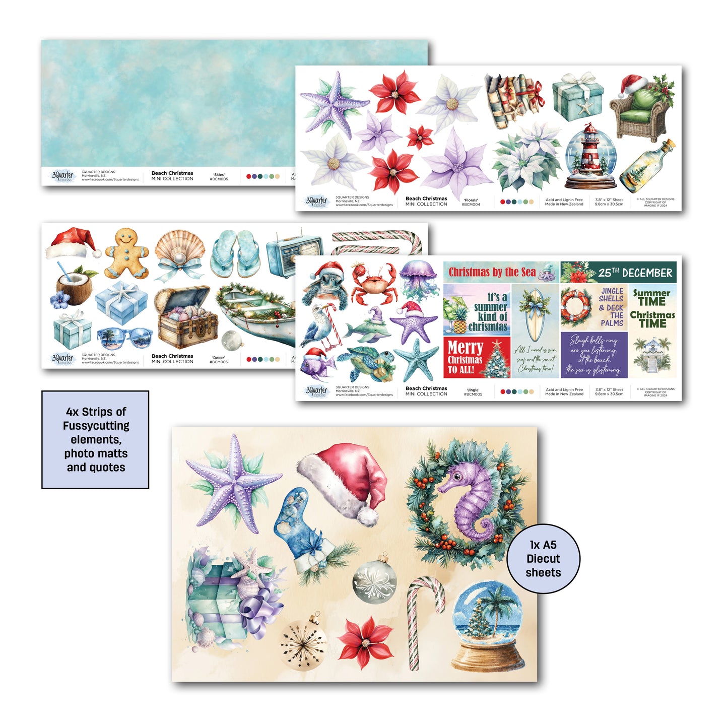 Beach Christmas 12x12 Mini Collection Pack - 3Quarter Designs