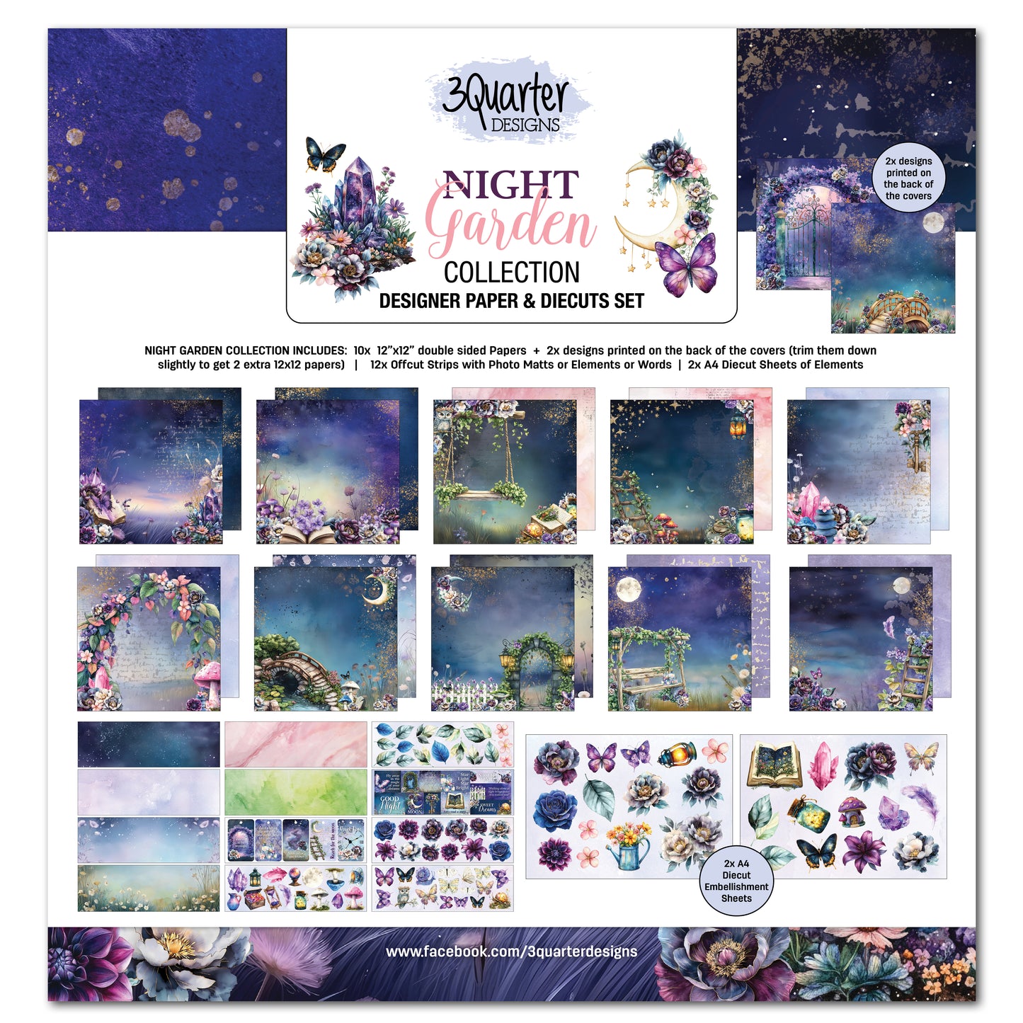 Night Garden 12x12 Collection Pack - 3Quarter Designs