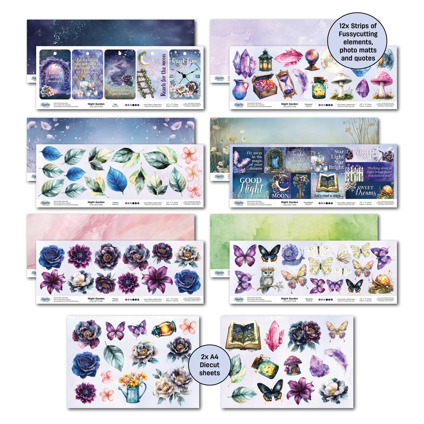 Night Garden 12x12 Collection Pack - 3Quarter Designs