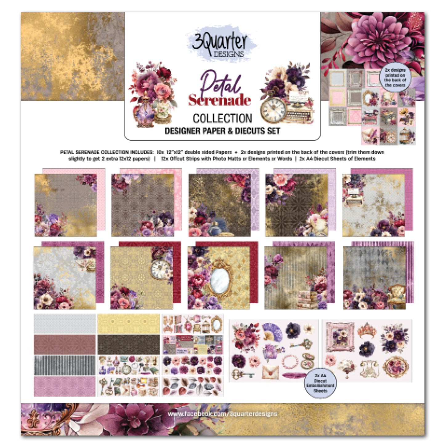 Petal Serenade 12x12 Collection Pack - 3Quarter Designs
