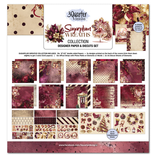 Sugarplum Wreaths 12x12 Collection Pack - 3Quarter Designs